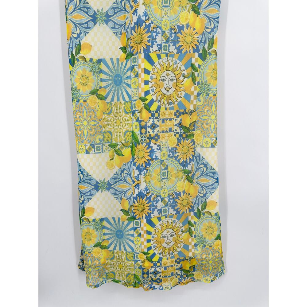 REVOLVE Strapless Floral Cutout Maxi Dress in Yellow & Blue - Picture 7 of 11